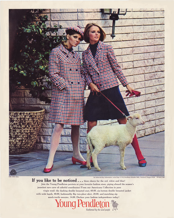 1967 Pendleton ad with Cheryl Tiegs on right.