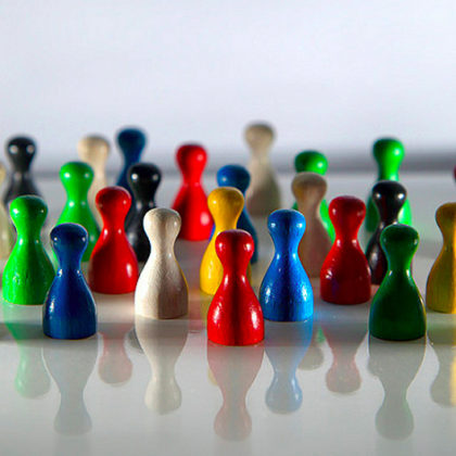 different colored game pieces