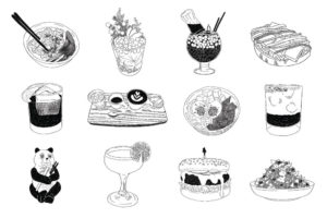 illustration of food and drink