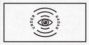 illustration of a human eye with "under" and "radar" on either side