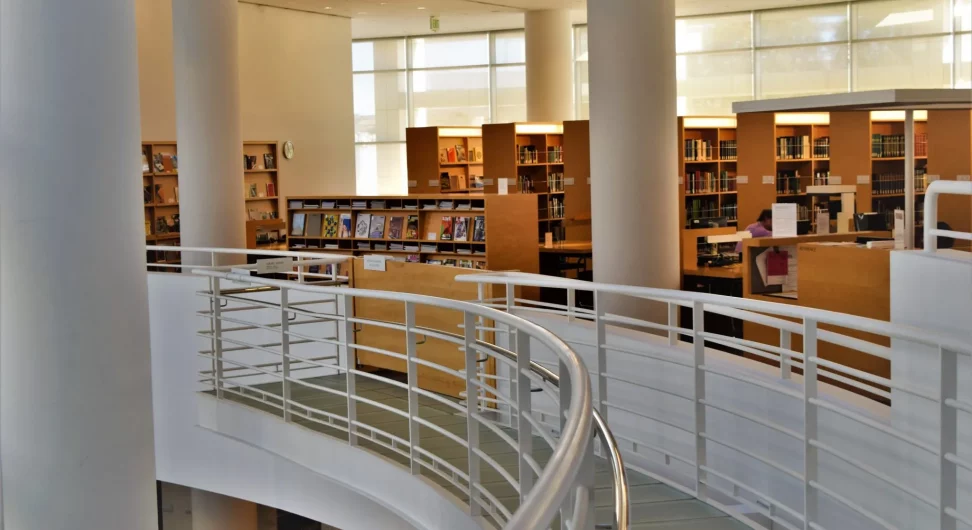 Photo of the inside of the Los Angeles Getty Library