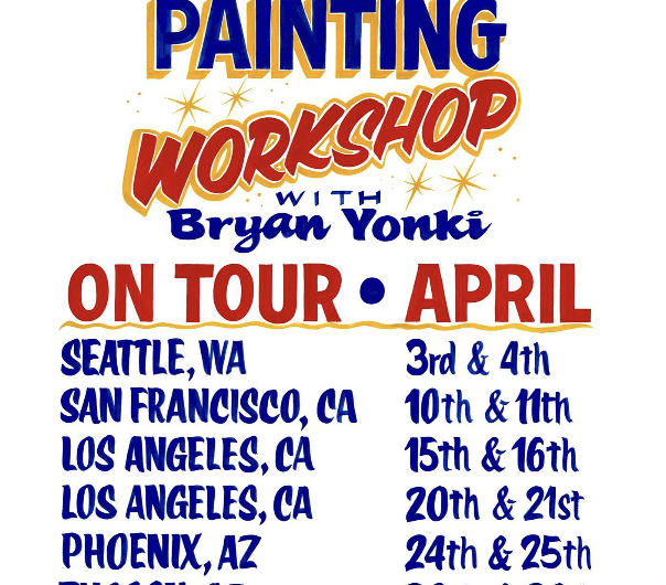Sign printing workshop flyer for Bryan Yonki.