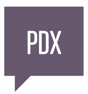 A text-to-speak box with PDX in the center.